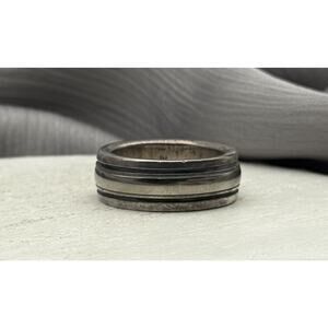James Avery Classic Smooth Titanium & 925 Wedding Band 10.78G/sz7/7mm